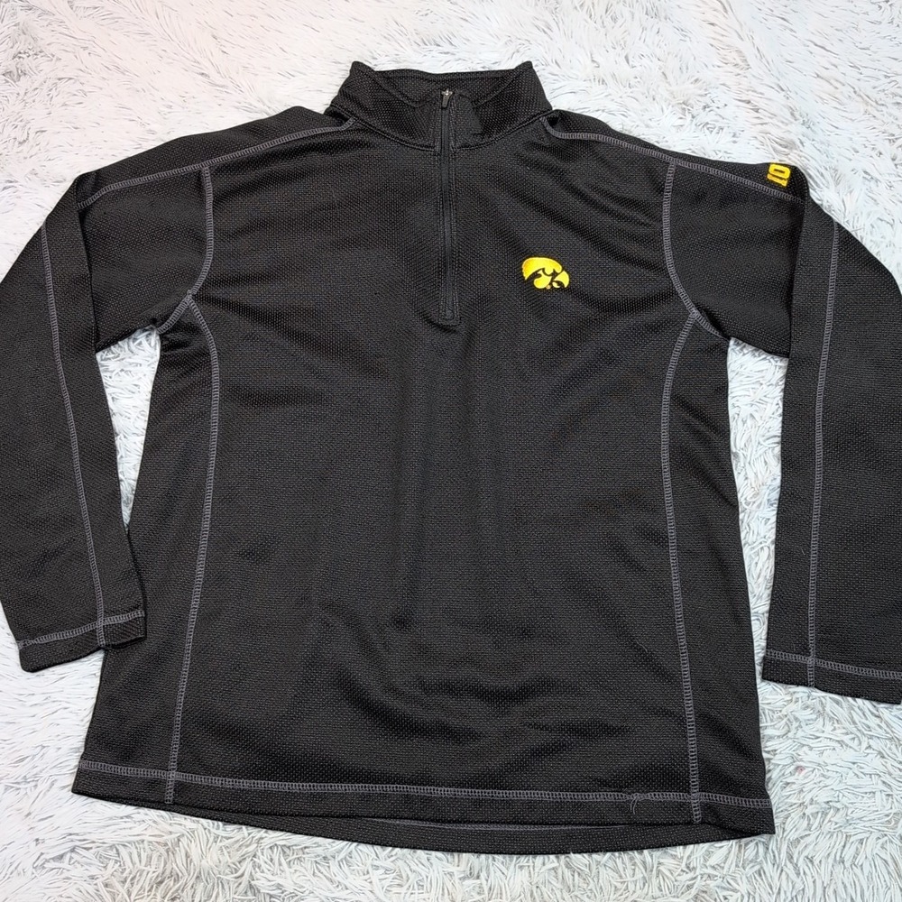 Iowa Hawkeyes Sweatshirt Mens XL Black Athletic College University Half Zip